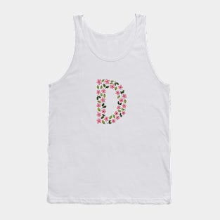 Floral Monogram Letter D Tank Top